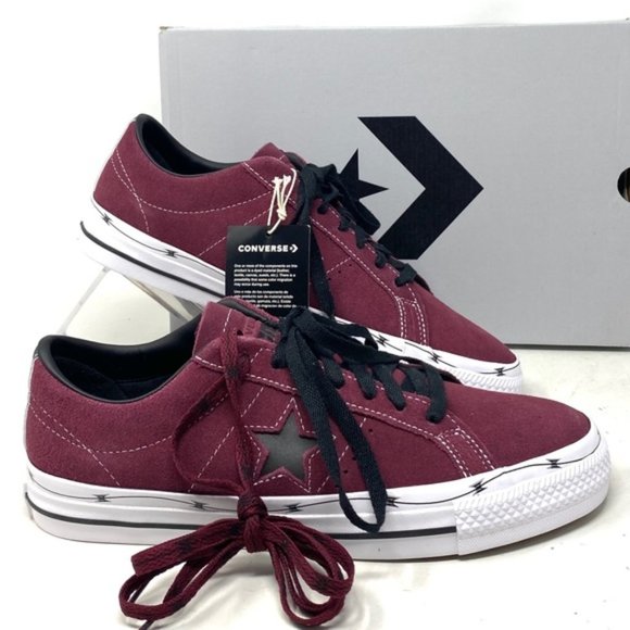 Converse One Star Pro OX Shoes Low Men's Sneakers Skate Suede Bordeaux A05091C - Picture 1 of 11